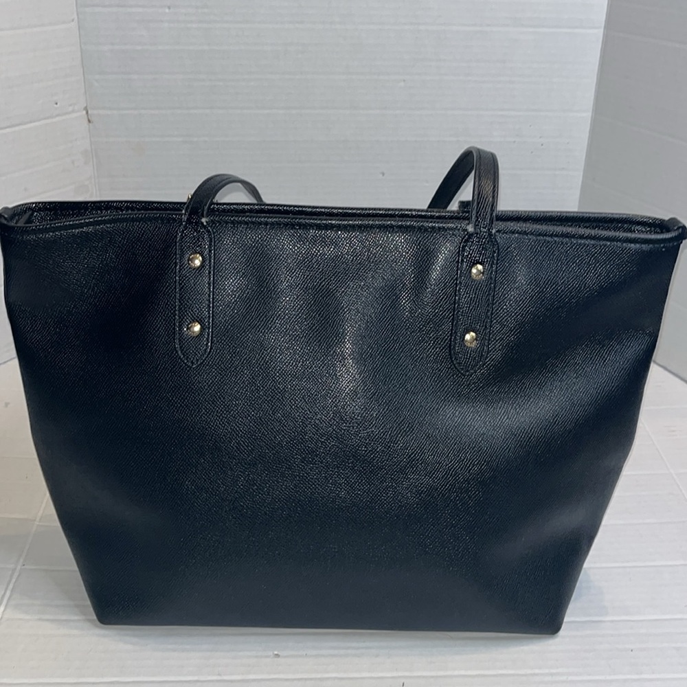 Coach-Black-city, zip, cross,grain Leather purse,gold accents, shoulder,Tote Bag - Picture 6 of 16